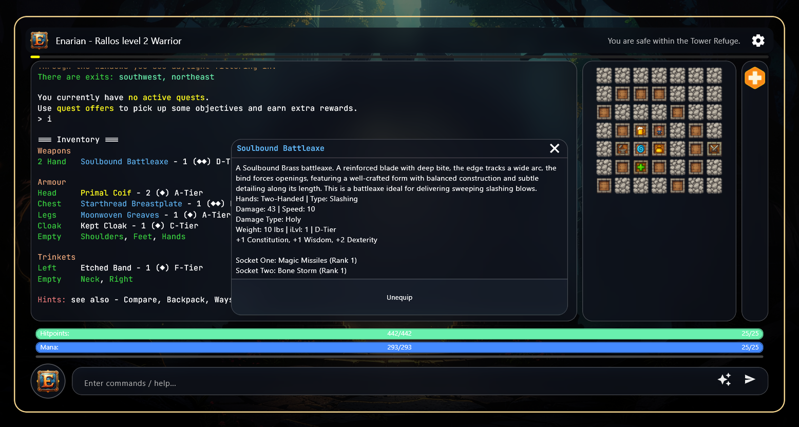 Desktop client — portal room and UI
