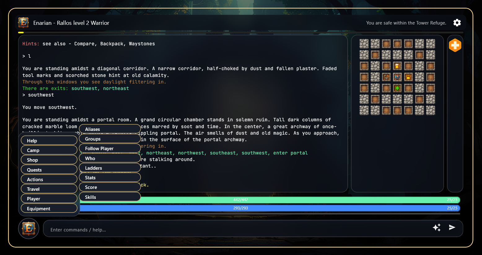 Desktop client — Tower Refuge minimap